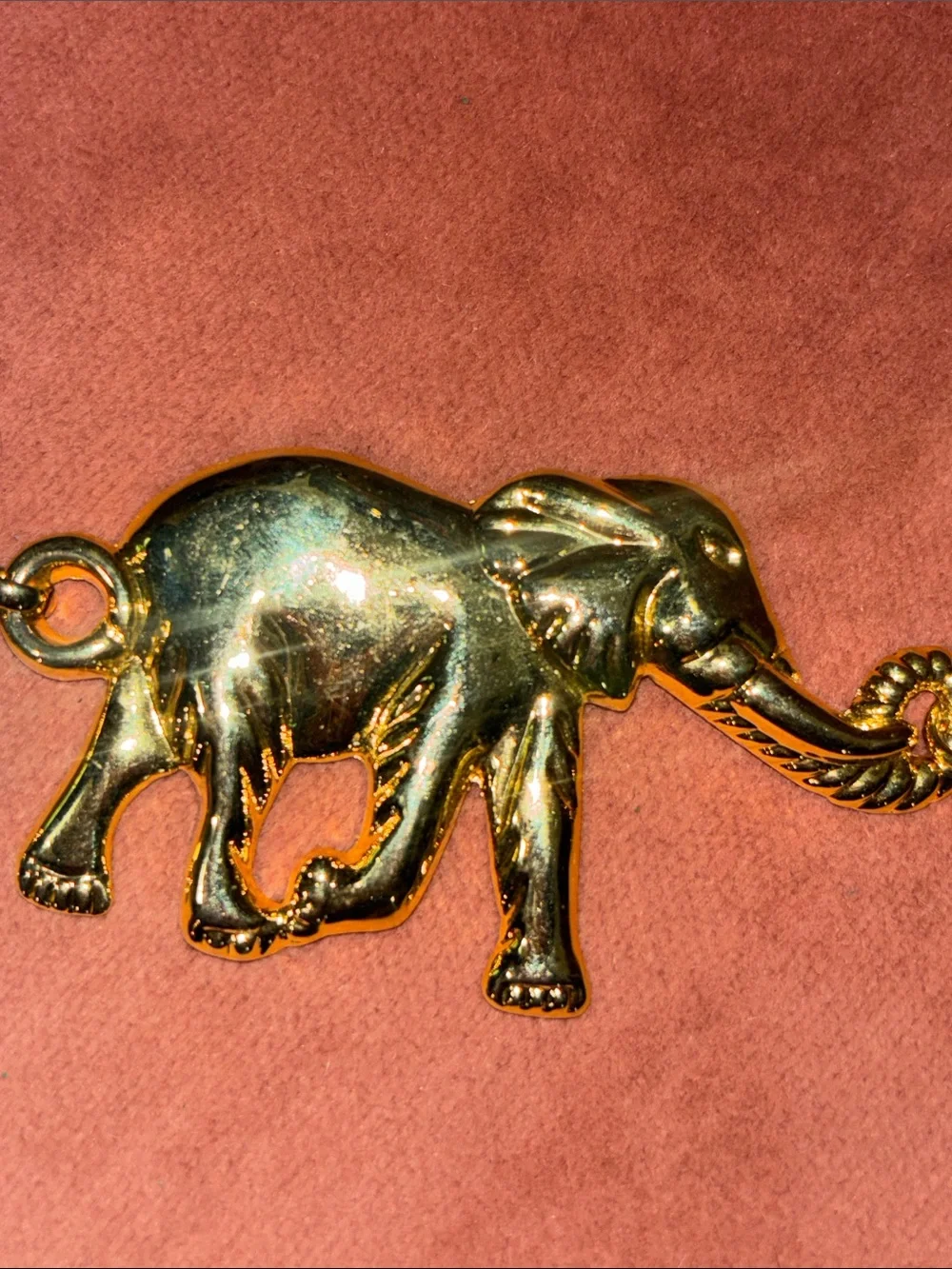 Vintage gold tone metal elephant link belt women’s 42” statement chain belt